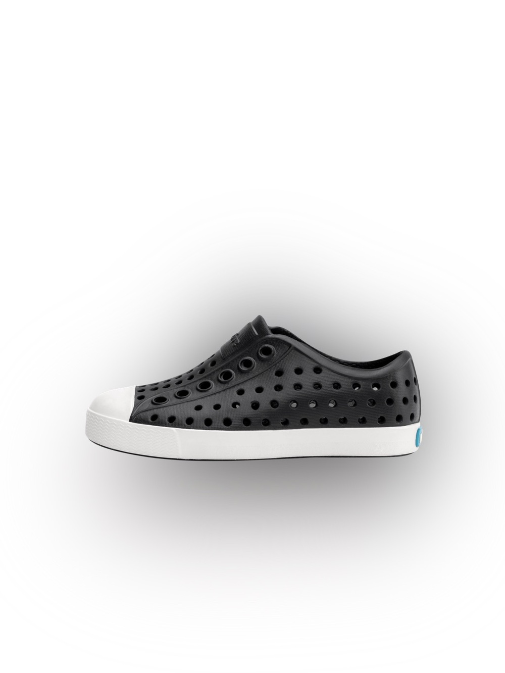 Native Black and White Jefferson Perforated Slip-On Kids Shoe